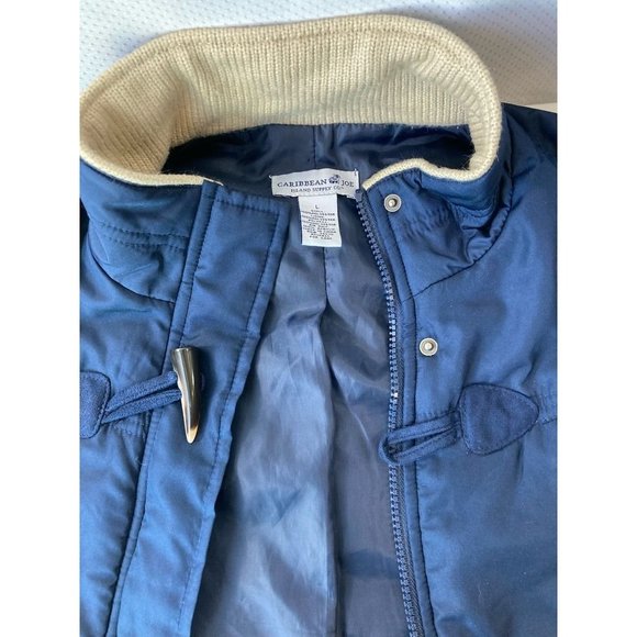 Caribbean Joe Womens Vest Blue Waist Length Full Zip Pockets Toggles High Neck L - Picture 3 of 8